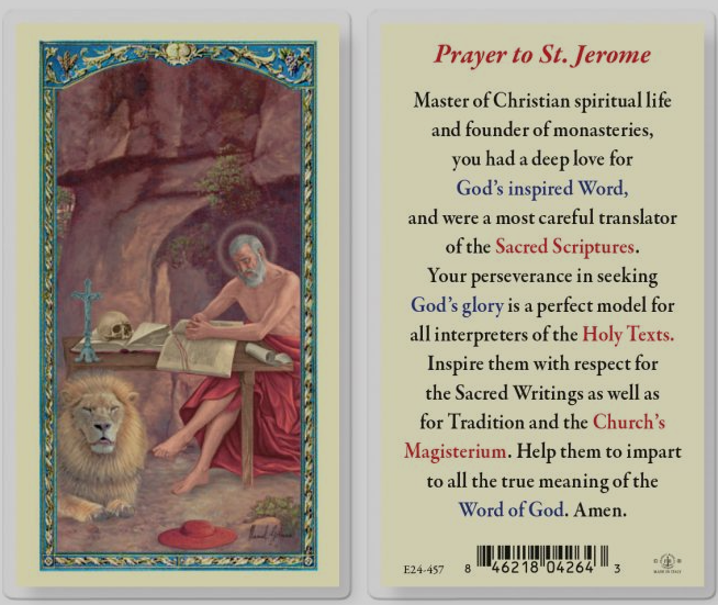 St. Jerome Prayer Card
