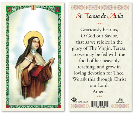 St. Teresa of Avila Prayer Card
