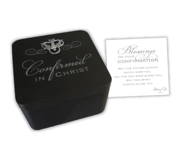 Confirmation Black Keepsake Box