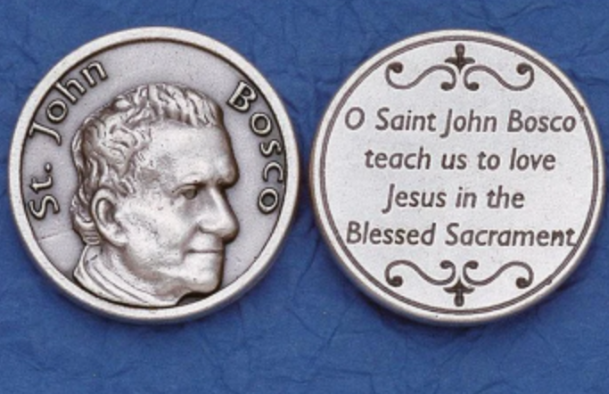 Silver Tone Pocket Token - St. John Bosco