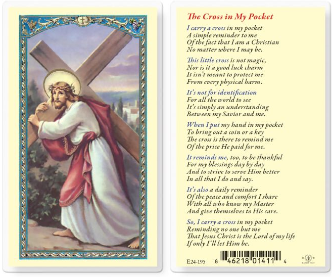 The Cross in My Pocket Prayer Card