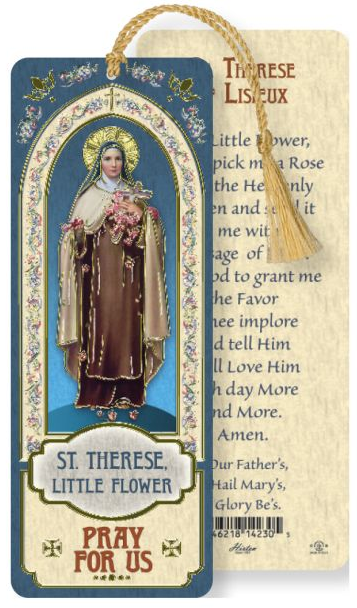 St. Therese, Little Flower Laminated Bookmark with Tassel