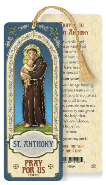 St. Anthony Laminated Bookmark with Tassel