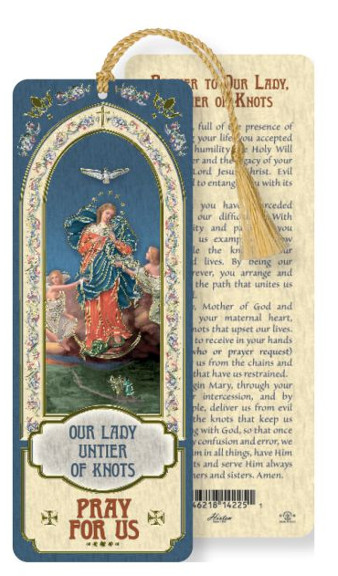 Our Lady Untier of Knots Laminated Bookmark with Tassel