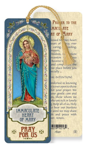 Immaculate Heart of Mary Laminated Bookmark with Tassel