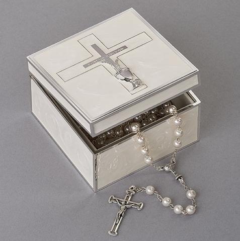 First Communion Keepsake Box Cross/Wheat/Chalice