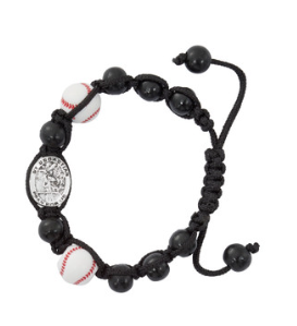Black Baseball St. Sebastian Bracelet