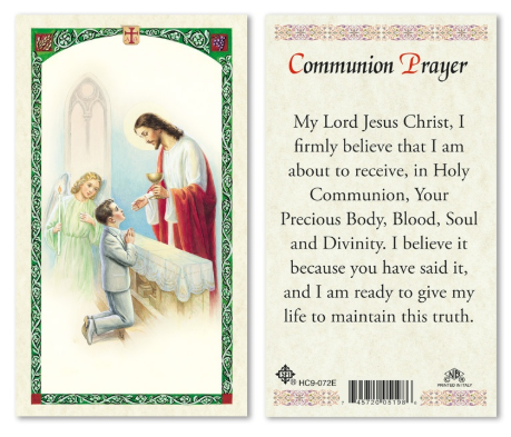 First Communion Boy - Communion Prayer Holy Card