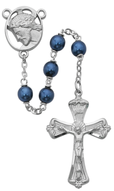 Blue Metallic Rosary
