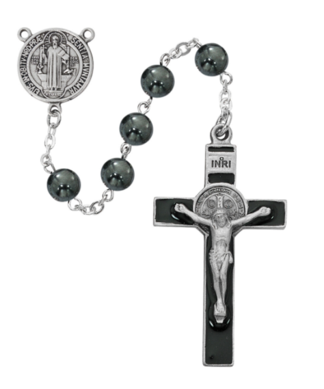 Hematite St. Benedict Crucifix