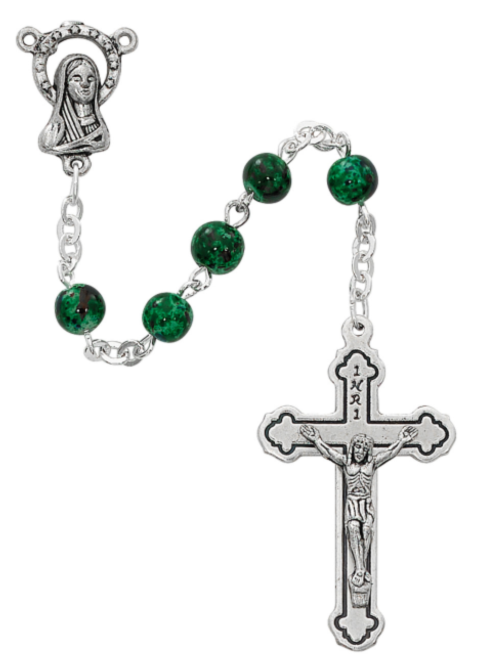 Green Swirl Rosary