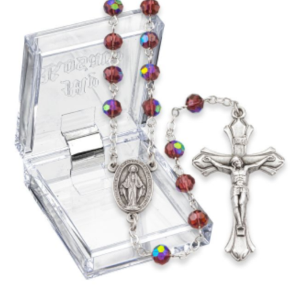February Amethyst Aurora Borealis Birthstone Rosary