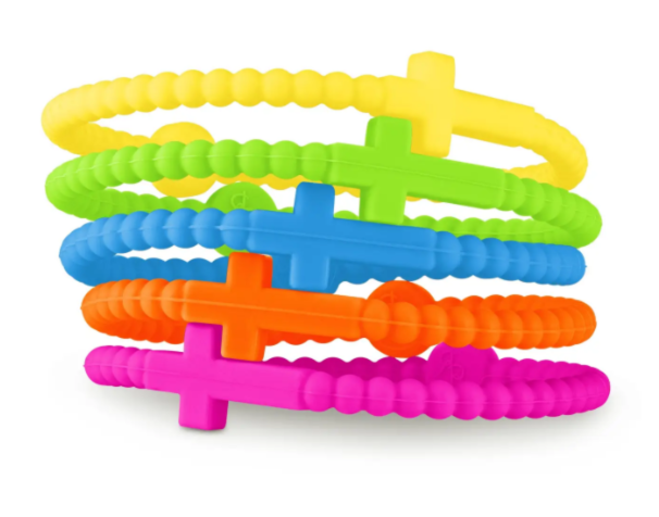 Jesus Bracelets (Silicone Cross Bracelets) - Neon XS