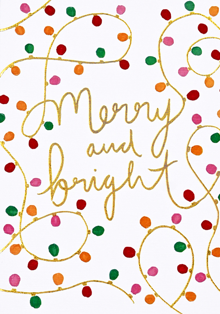 Merry & Bright Small Boxed Holiday Cards (20 Cards, 21 Self-Sealing Envelopes)