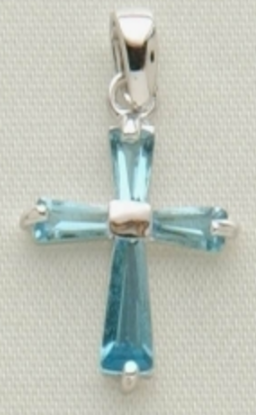 Keep the Faith Birthstone Cross Necklace: March