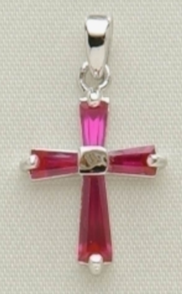 Keep the Faith Birthstone Cross Necklace: July