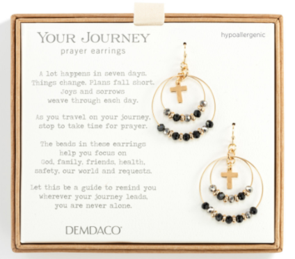 Beaded Prayer Earrings - Black