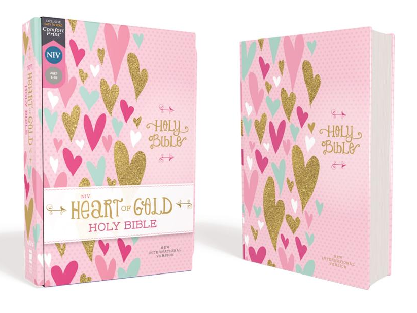 NIV, Heart of Gold Holy Bible, Hardcover, Red Letter Edition, Comfort Print
