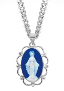 Sterling Silver Genuine Cameo Miraculous Necklace