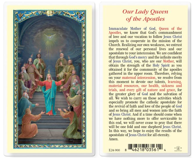 Our Lady Queen of the Apostles Holy Card