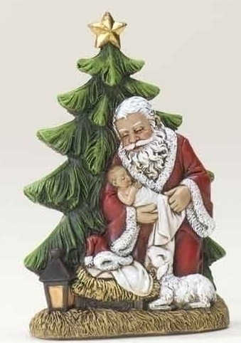 Santa with Baby Jesus & Christmas Tree