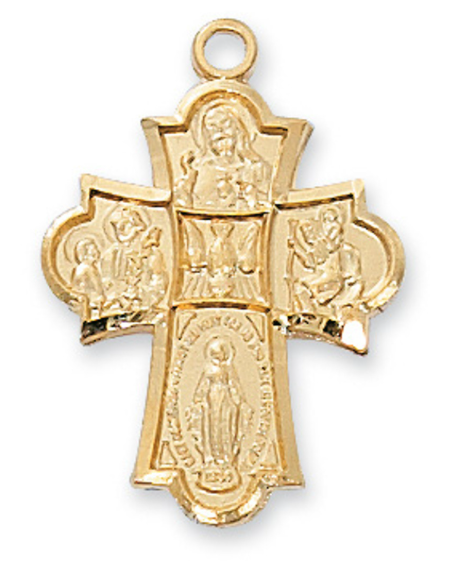 Gold Tone Pewter 4-Way Medal