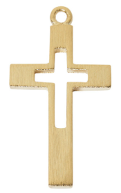 Gold Tone Pewter Cross