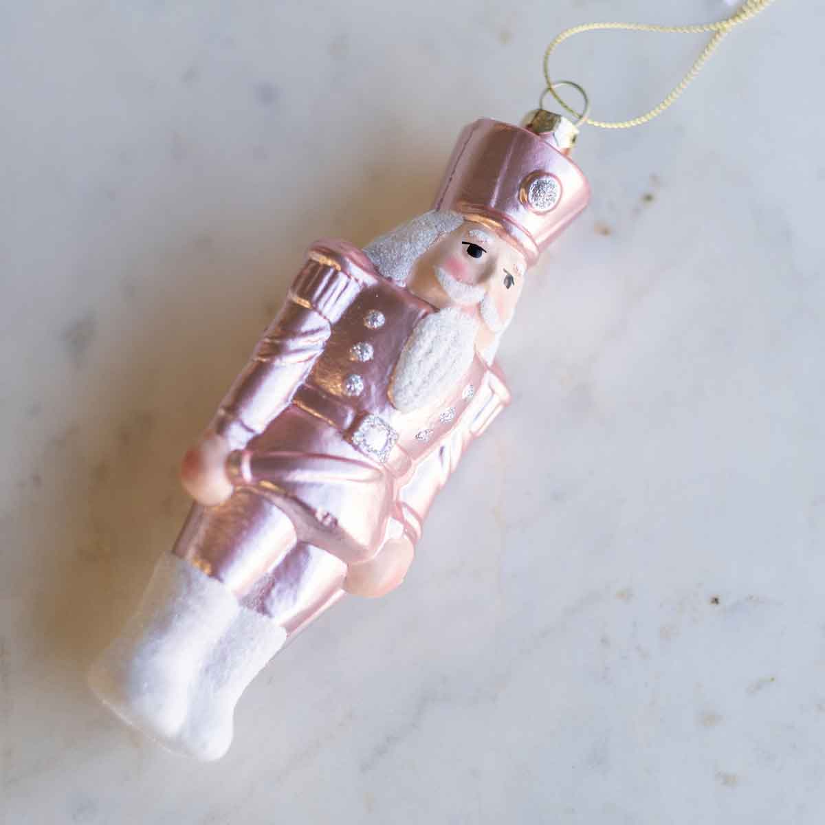 Blushing Nutcracker Ornament Pink 6"