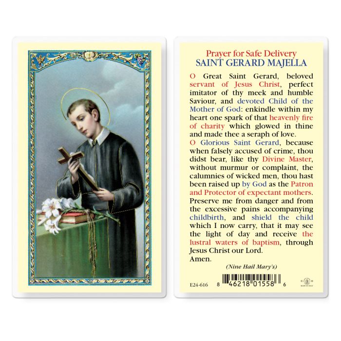 St. Gerard Prayer for Safe Delivery Prayer Card