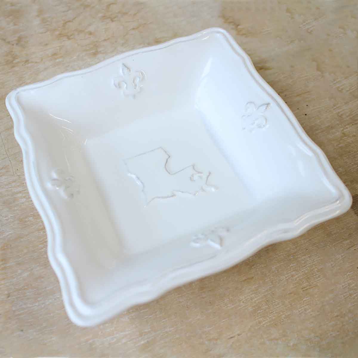 Louisiana Tidbit Dish White