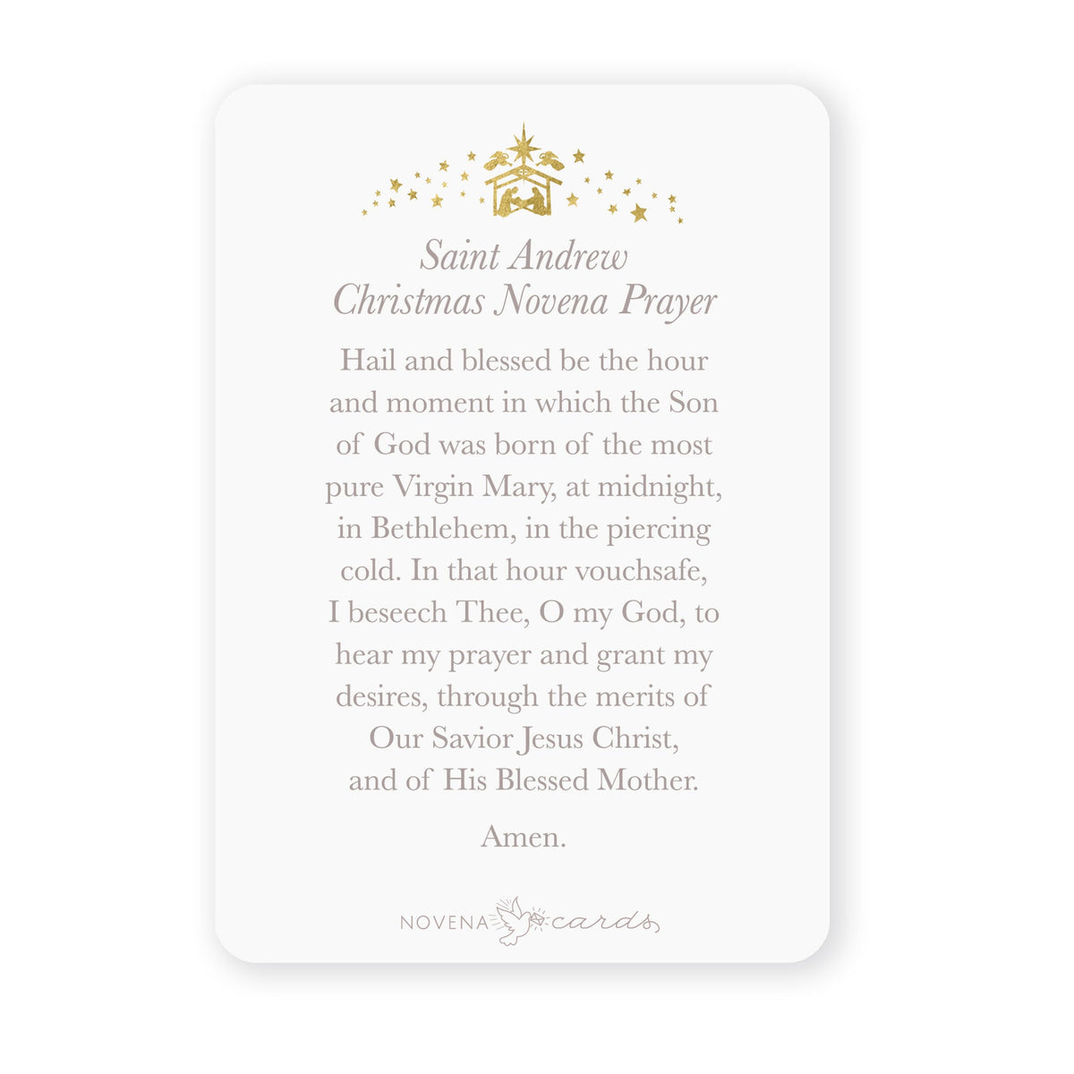 St. Andrew Christmas Novena Prayer Card | Holy Family Design | Blue