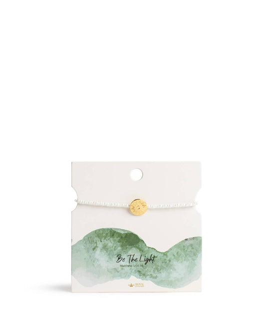 Be The Light Bracelet   Gold/White