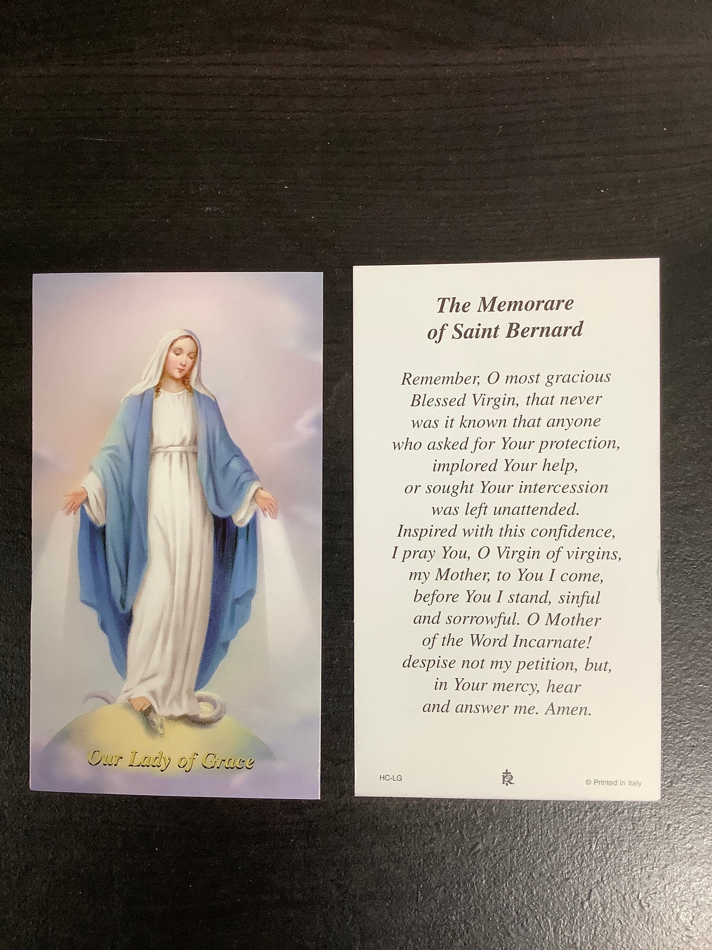 The Memorare Paper Prayer Card