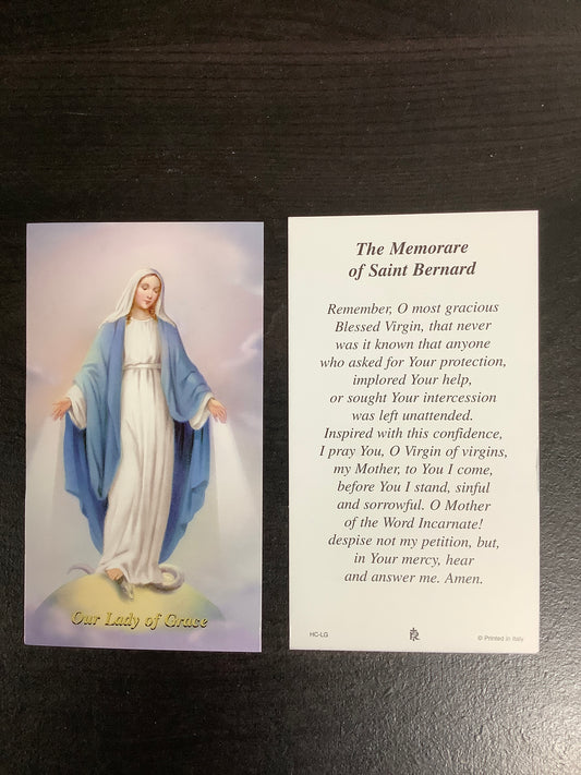 The Memorare Paper Prayer Card