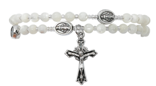 Mother of Pearl Twist Rosary Bracelet