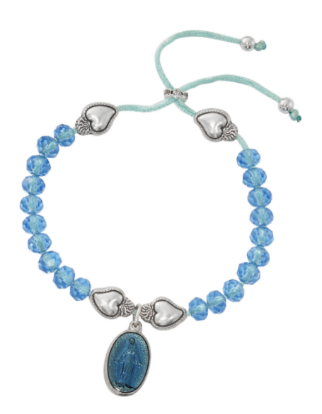 Blue Crystal Miraculous Bracelet with Heart