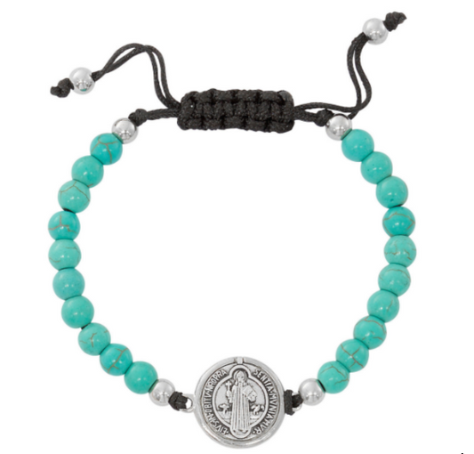St. Benedict Bracelet - Adjustable Turquoise