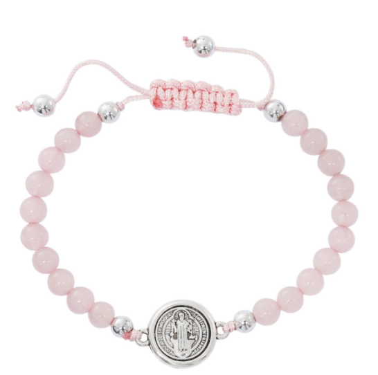 Rose Quartz St. Benedict Bracelet
