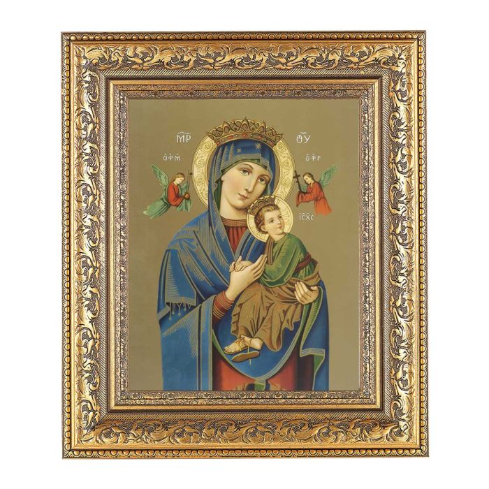 Gold Leaf Antique Frame with 8" x 10" Our Lady of Perpetual Help Print