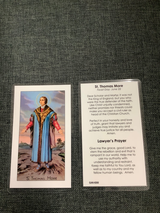 St. Thomas More A Lawyer's Prayer Prayer Card