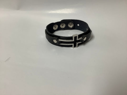 Leather Cross Bracelet