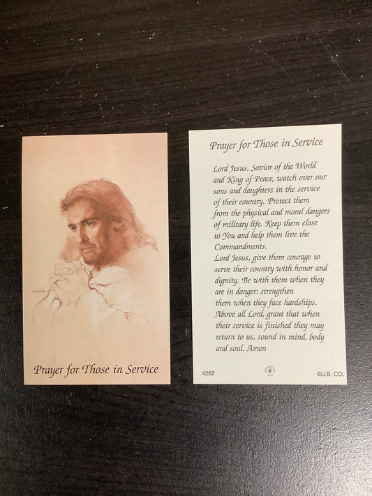 Service Paper Prayer Card