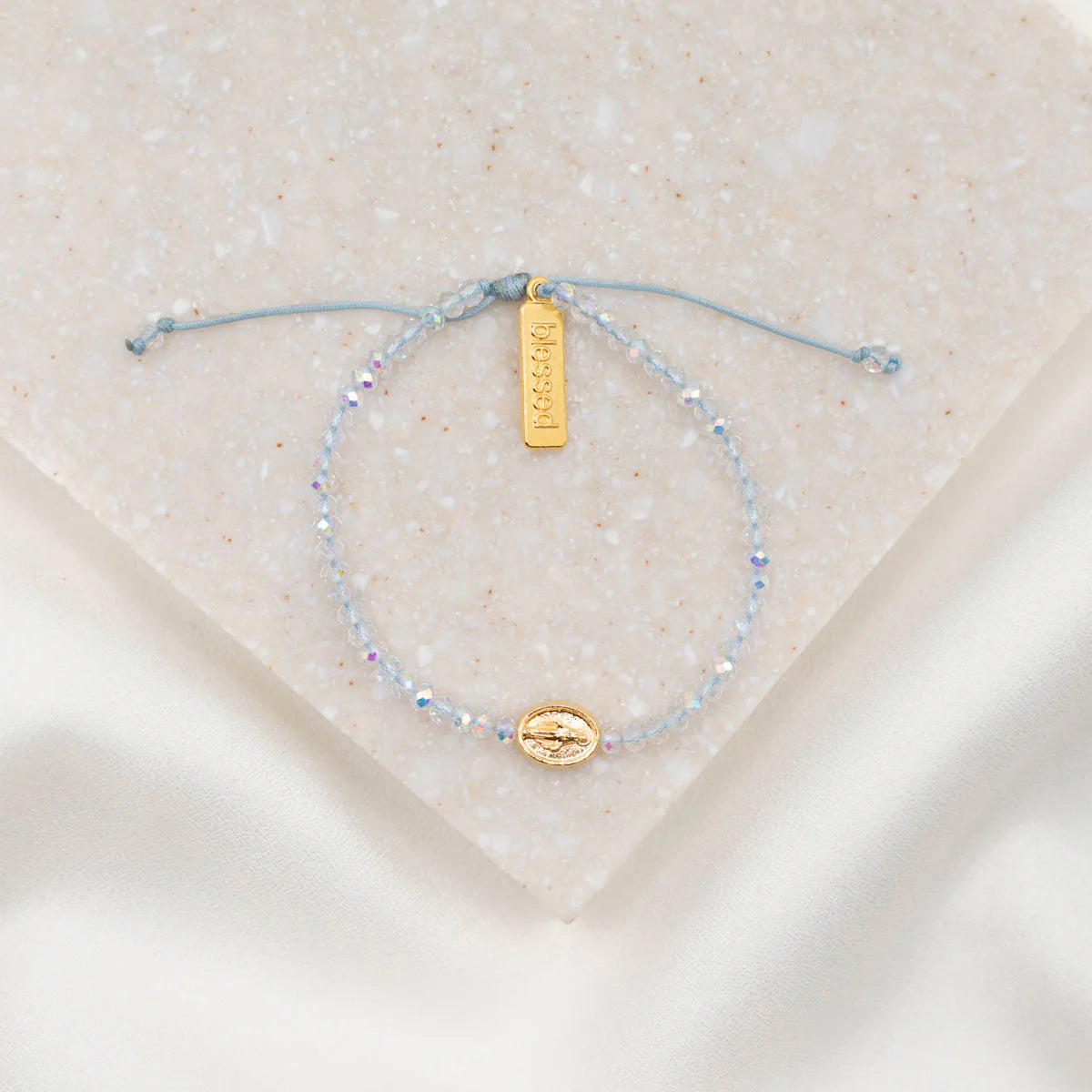 Say Yes Miraculous Mary Crystal Bracelet - Gold