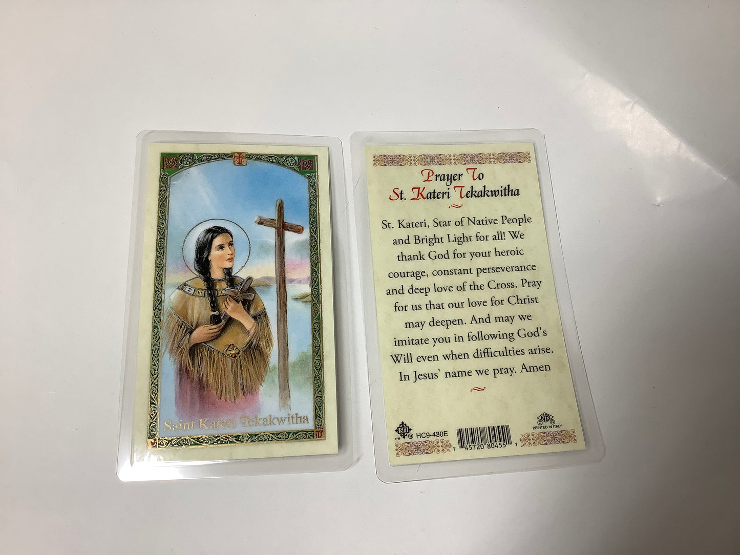 St. Kateri Tekakwitha Prayer Card
