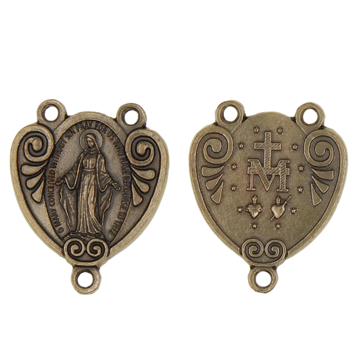 Brass Tone Miraculous Rosary Center