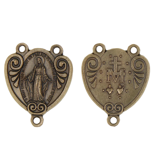 Brass Tone Miraculous Rosary Center
