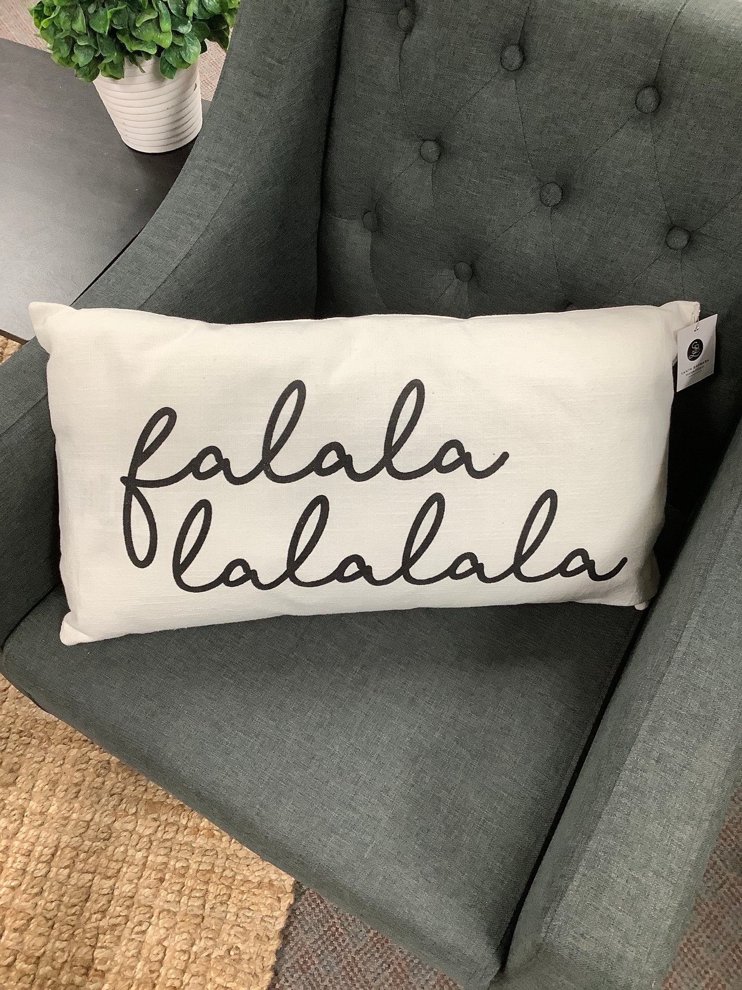 Holiday Lumbar Pillow - FaLaLa - 22"Wx12"H