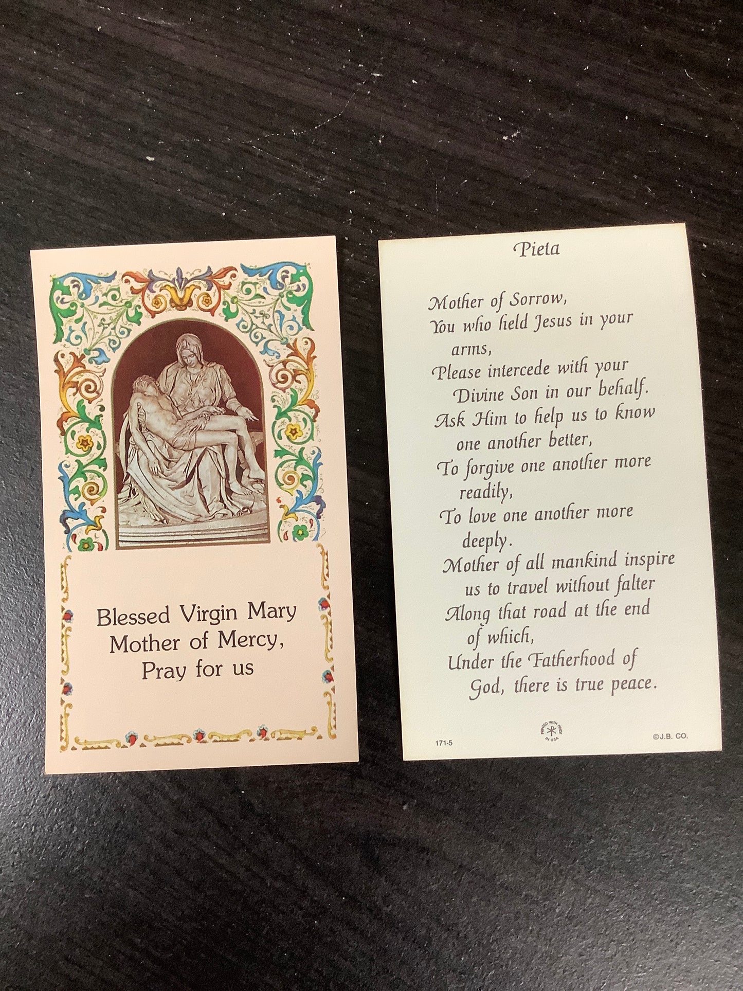 Pieta Paper Prayer Card