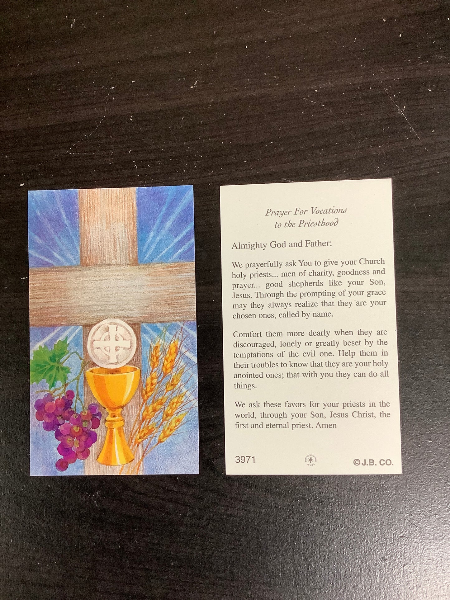 Priesthood Paper Prayer Card