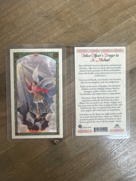 Laminated Prayer Card - Police Officers Prayer to St. Michael
